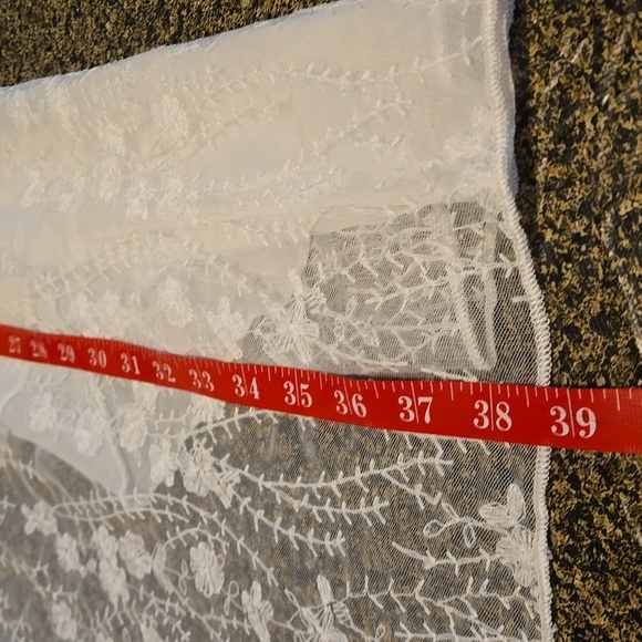 Floral Pattern White Lace Splicing Blouse, Open Front Cover Up Kimono Women 1X - Picture 6 of 13